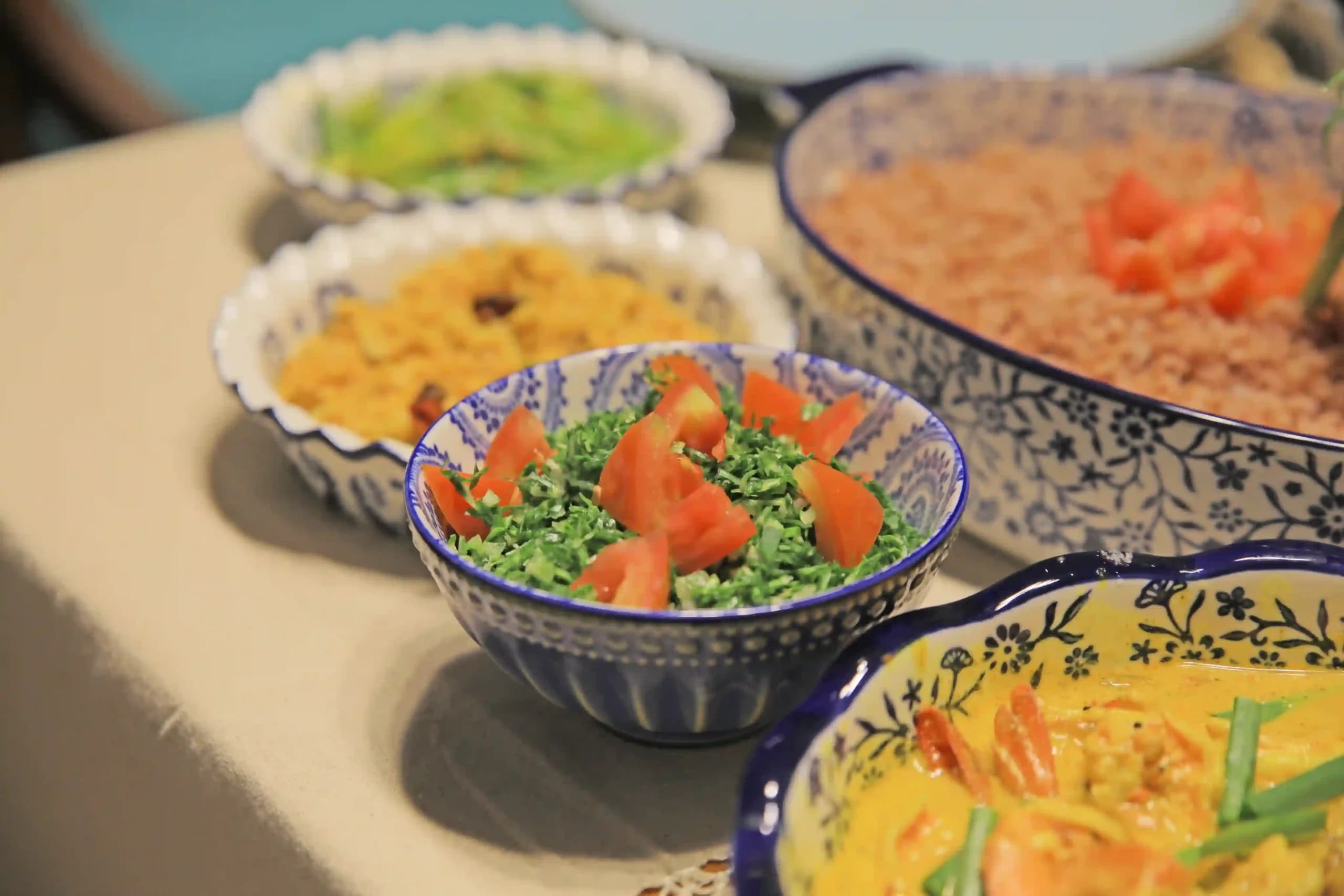Traditional British high tea spread