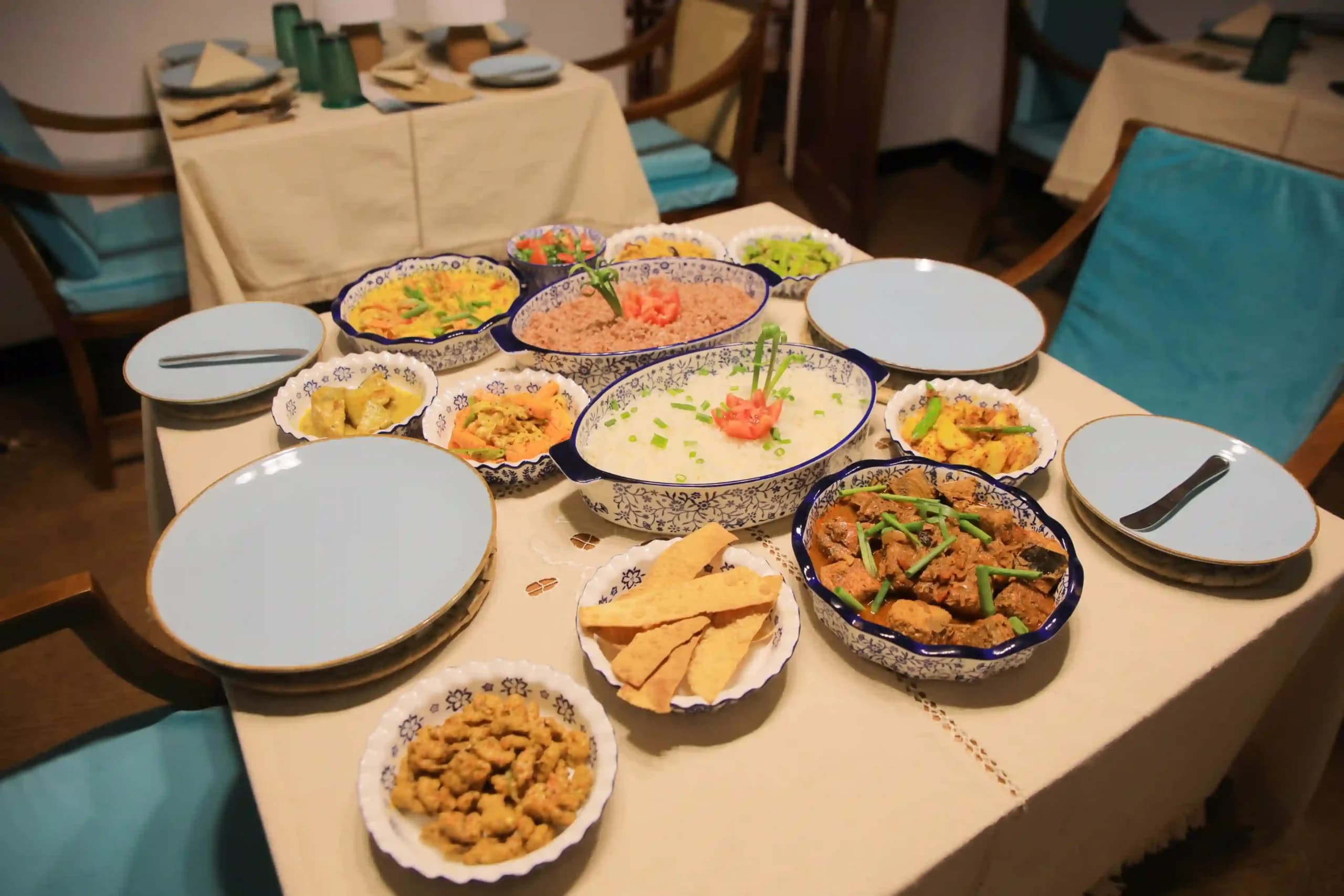 Traditional British high tea spread